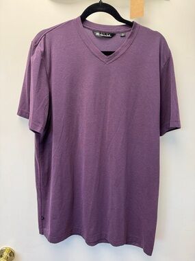 Travis Mathew Men's V-Neck Short Sleeve Tee in Purple